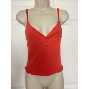 BP. Orange V-neck Ruffle Camisole